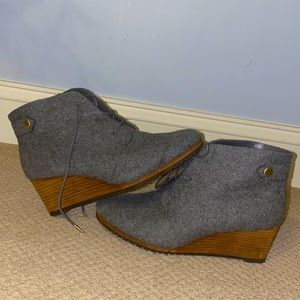 Gray Heeled Booties